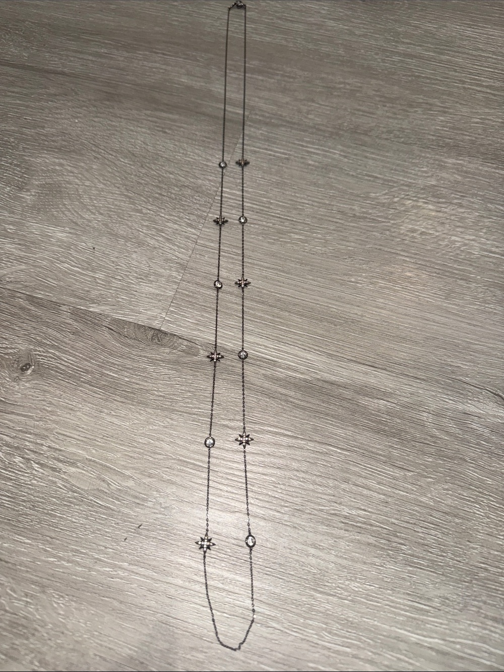 New RARE Nadri Gunmetal Star Long Necklace